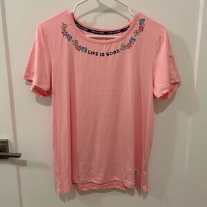LIKE NEW Life Is Good Pink Short Sleeve Sleep Tee